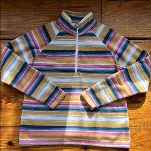 Eddie Bauer Multicolor Striped Women's Fleece Quarter Zip Pullover, Size L
